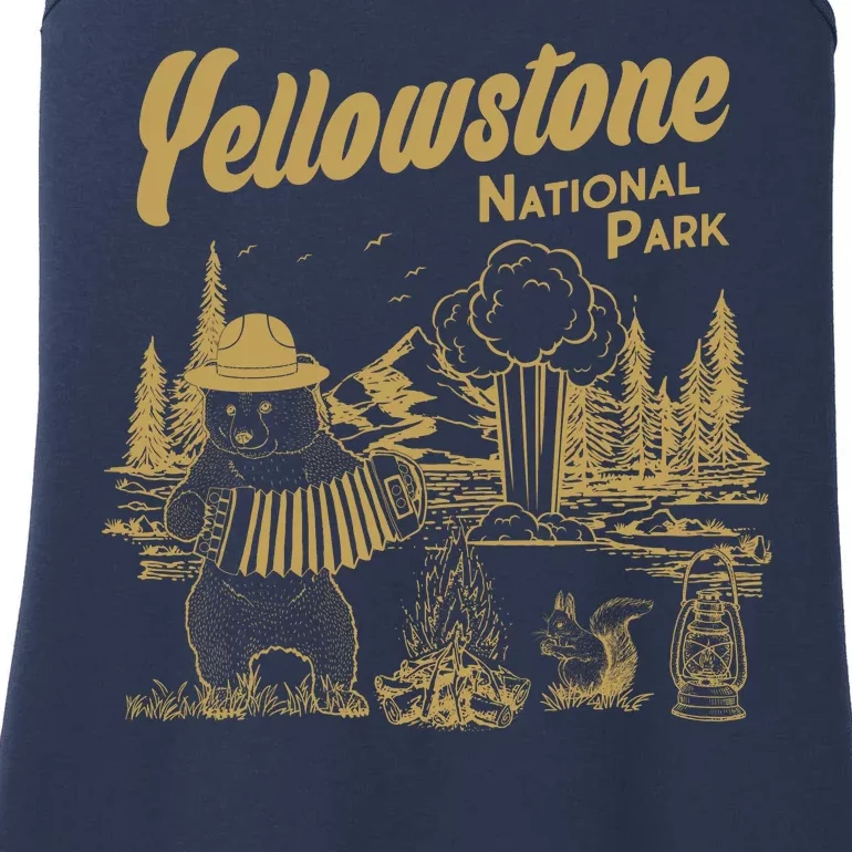 Yellowstone National Park Accordion Park Ranger Bear Ladies Essential Tank