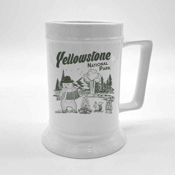 Yellowstone National Park Accordion Park Ranger Bear Front & Back Beer Stein