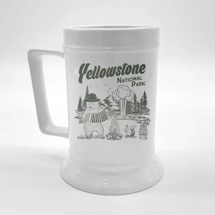 Yellowstone National Park Accordion Park Ranger Bear Front & Back Beer Stein