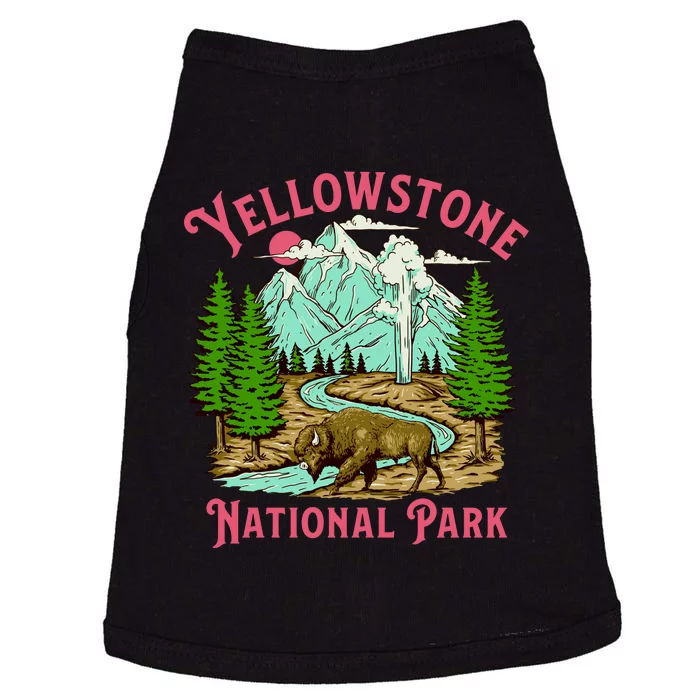 Yellowstone National Park Illustration Doggie Tank