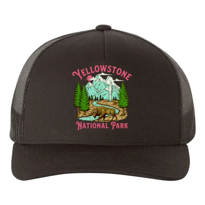 Yellowstone National Park Illustration Yupoong Adult 5-Panel Trucker Hat