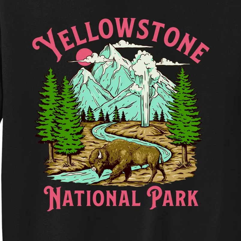 Yellowstone National Park Illustration Tall Sweatshirt