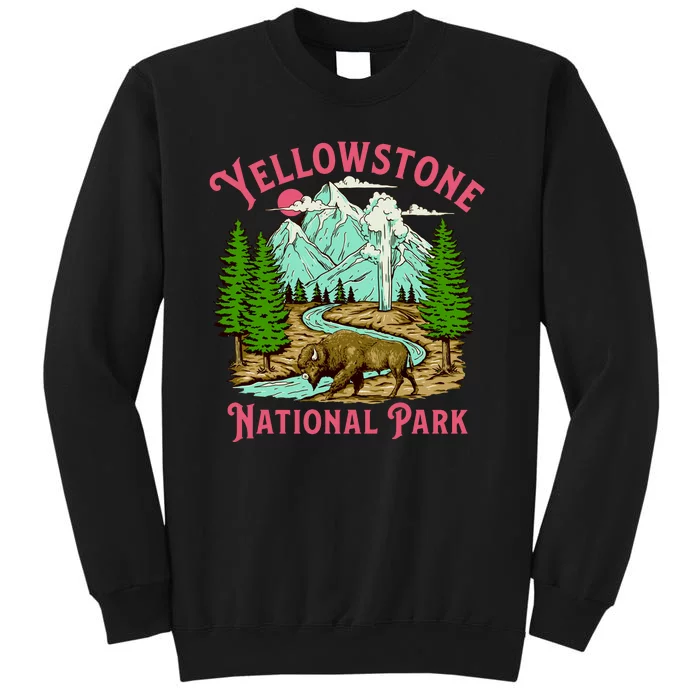 Yellowstone National Park Illustration Tall Sweatshirt