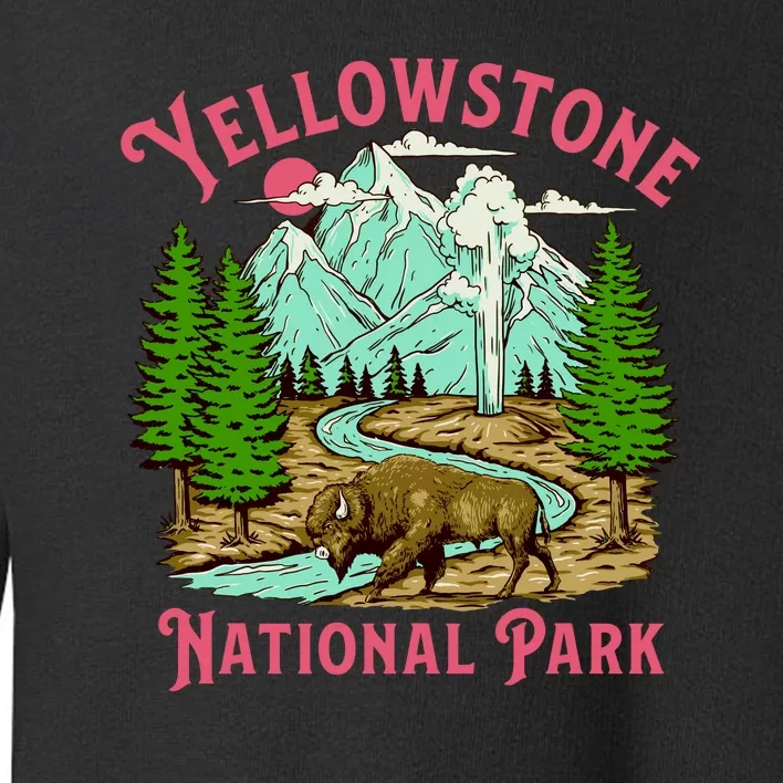 Yellowstone National Park Illustration Toddler Sweatshirt