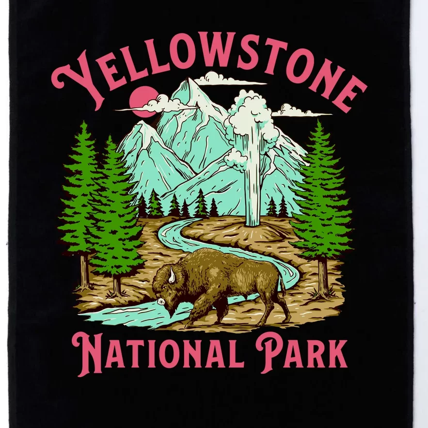 Yellowstone National Park Illustration Platinum Collection Golf Towel