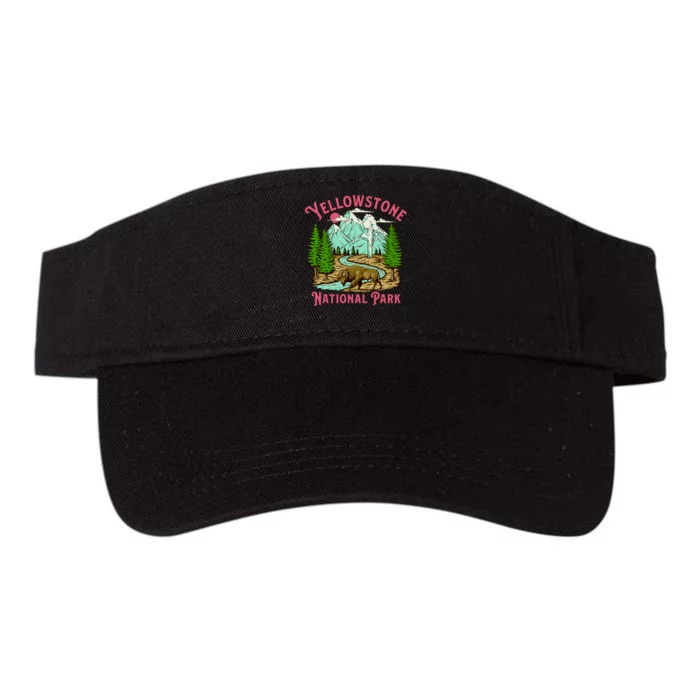 Yellowstone National Park Illustration Valucap Bio-Washed Visor