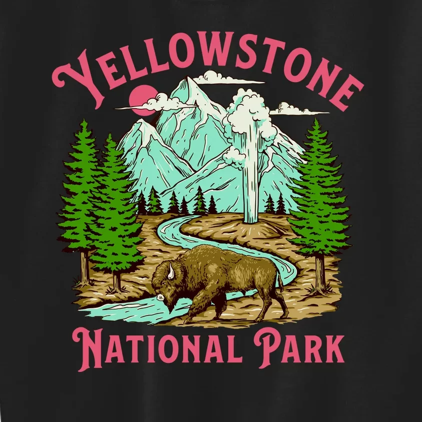 Yellowstone National Park Illustration Kids Sweatshirt