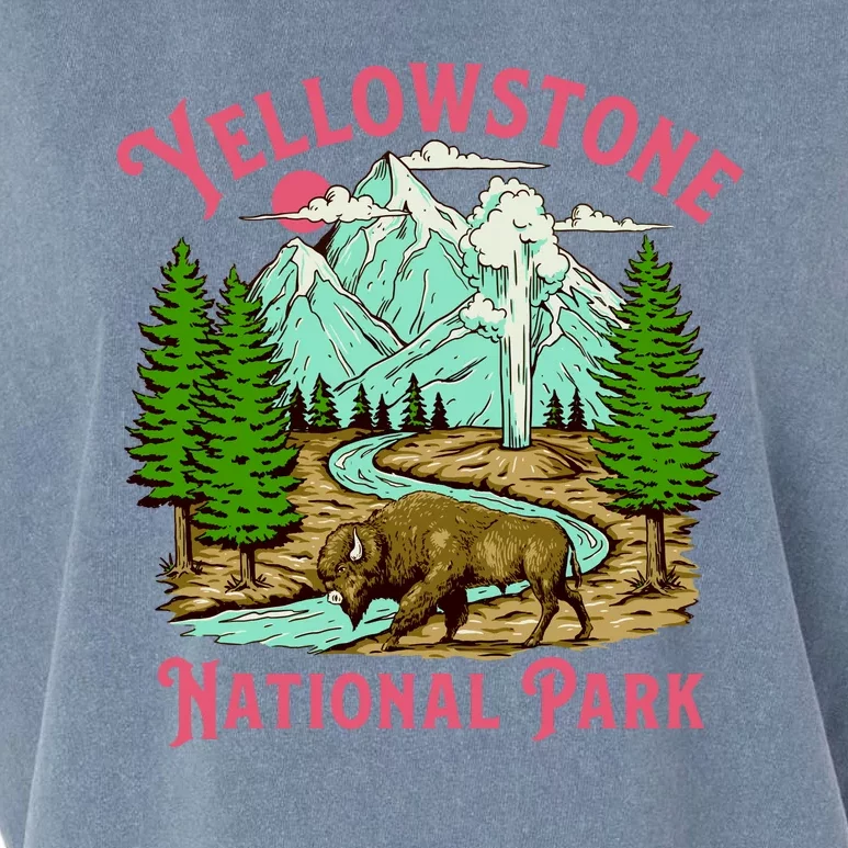 Yellowstone National Park Illustration Garment-Dyed Women's Muscle Tee