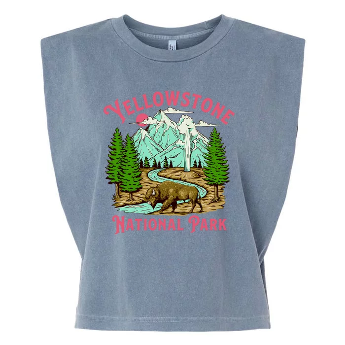 Yellowstone National Park Illustration Garment-Dyed Women's Muscle Tee