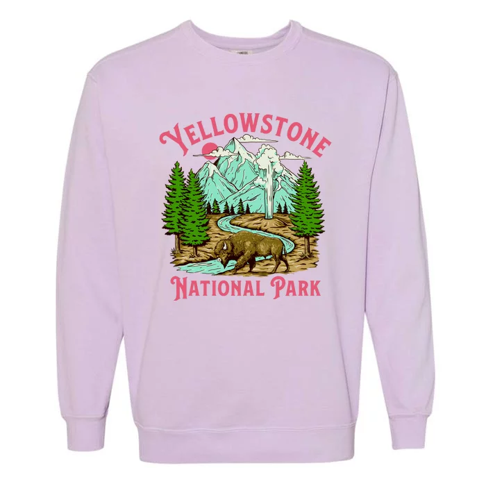 Yellowstone National Park Illustration Garment-Dyed Sweatshirt