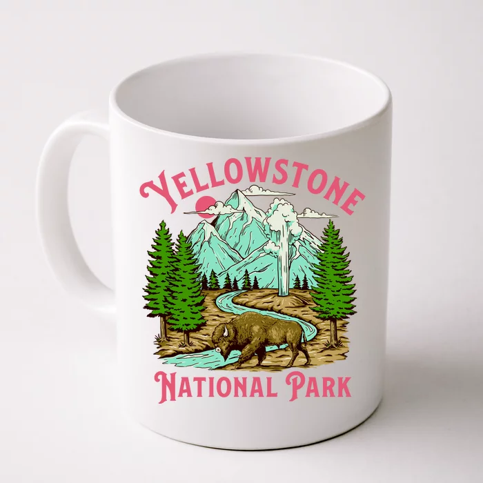 Yellowstone National Park Illustration Front & Back Coffee Mug