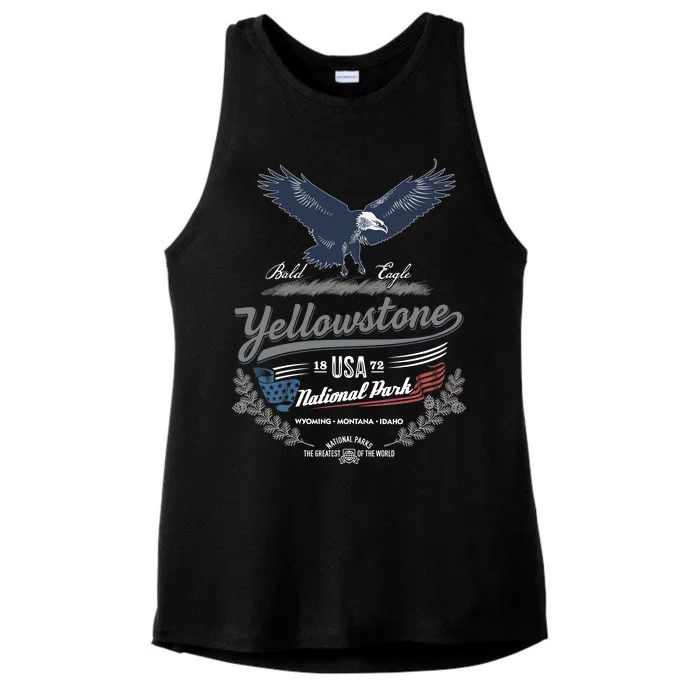 Yellowstone National Park USA 1872 Greatest Park of the World Ladies Tri-Blend Wicking Tank