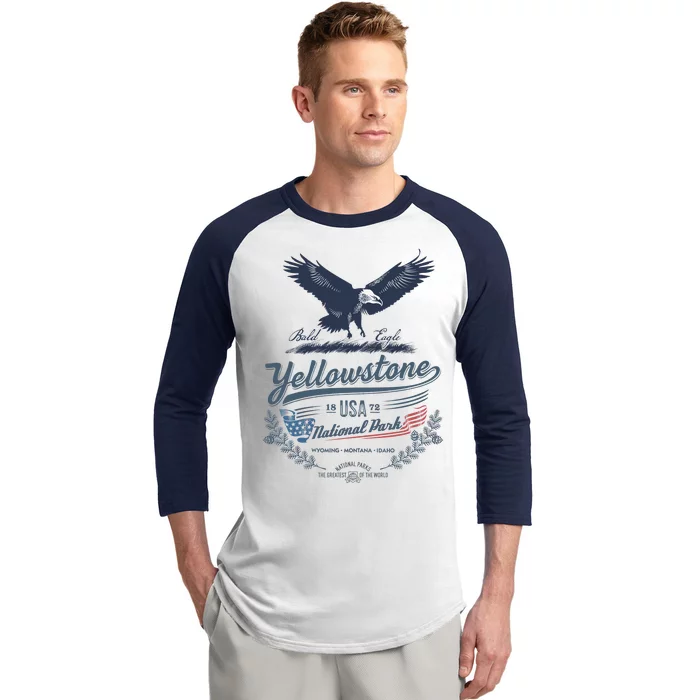 Yellowstone National Park USA 1872 Greatest Park of the World Baseball Sleeve Shirt