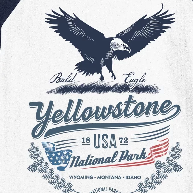 Yellowstone National Park USA 1872 Greatest Park of the World Baseball Sleeve Shirt