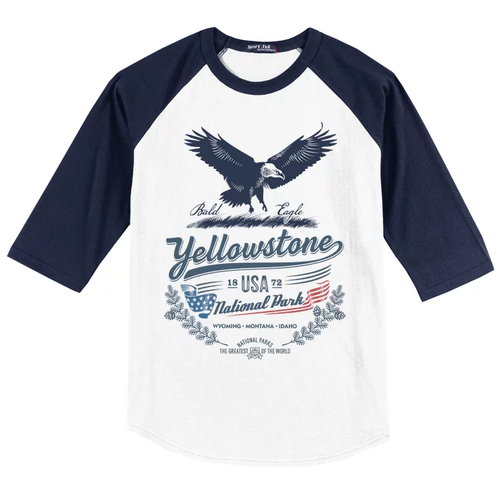 Yellowstone National Park USA 1872 Greatest Park of the World Baseball Sleeve Shirt