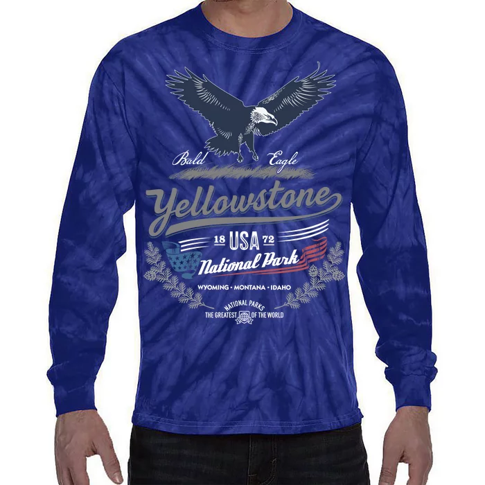 Yellowstone National Park USA 1872 Greatest Park of the World Tie-Dye Long Sleeve Shirt