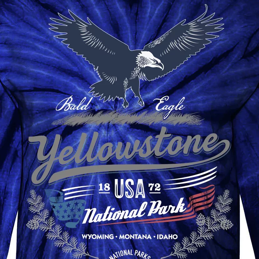 Yellowstone National Park USA 1872 Greatest Park of the World Tie-Dye Long Sleeve Shirt