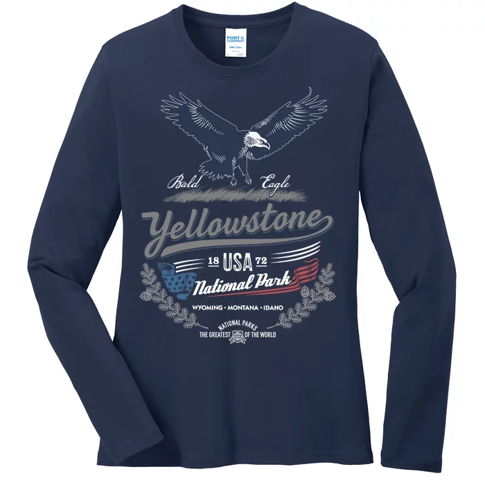 Yellowstone National Park USA 1872 Greatest Park of the World Ladies Long Sleeve Shirt