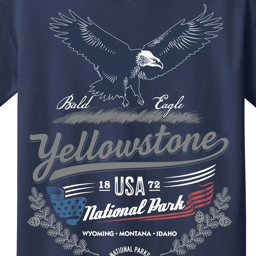 Yellowstone National Park USA 1872 Greatest Park of the World Kids T-Shirt