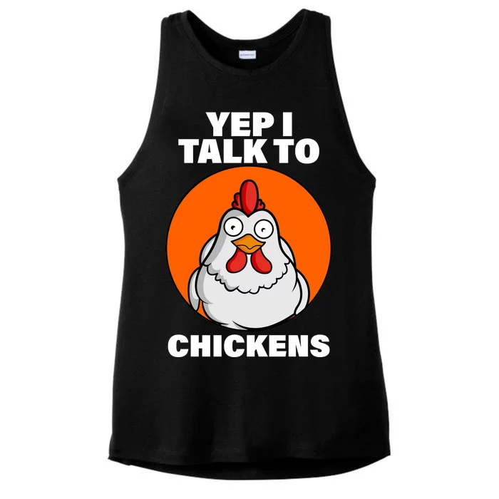 Yep I Talk To Chickens Funny Ladies Tri-Blend Wicking Tank