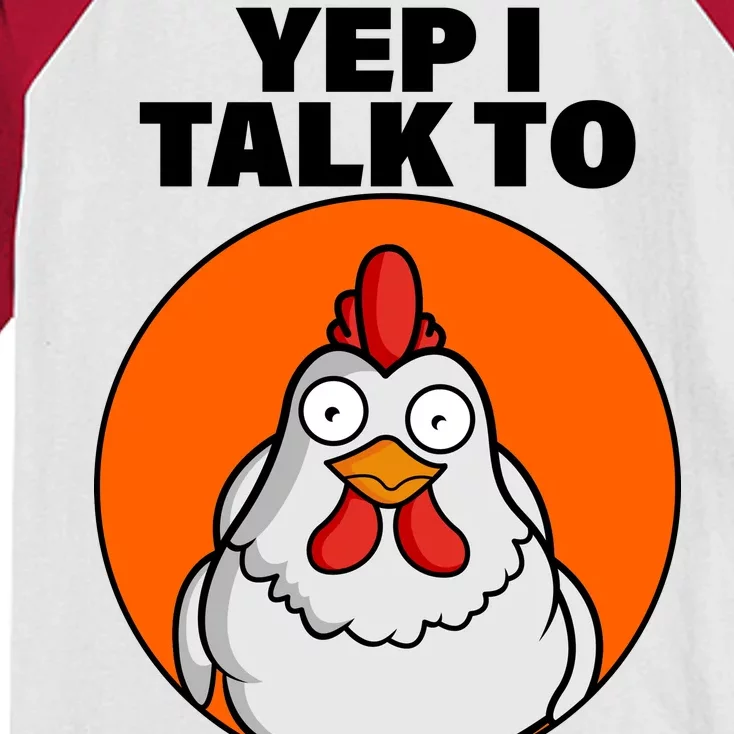 Yep I Talk To Chickens Funny Kids Colorblock Raglan Jersey