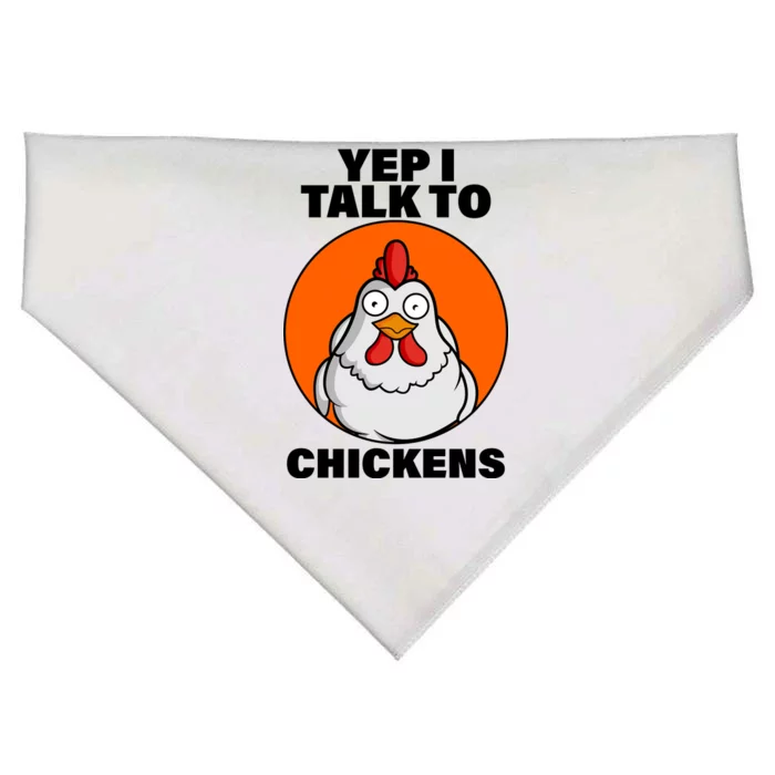 Yep I Talk To Chickens Funny USA-Made Doggie Bandana