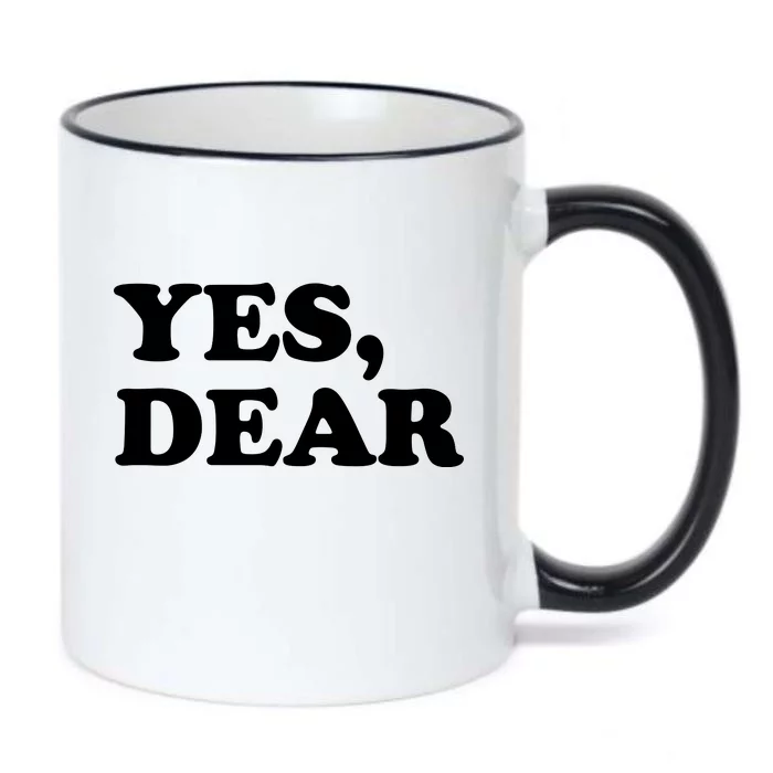 Yes Dear Funny Husband And Wife Black Color Changing Mug