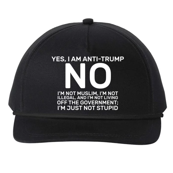 Yes I Am Anti Trump Snapback Five-Panel Rope Hat