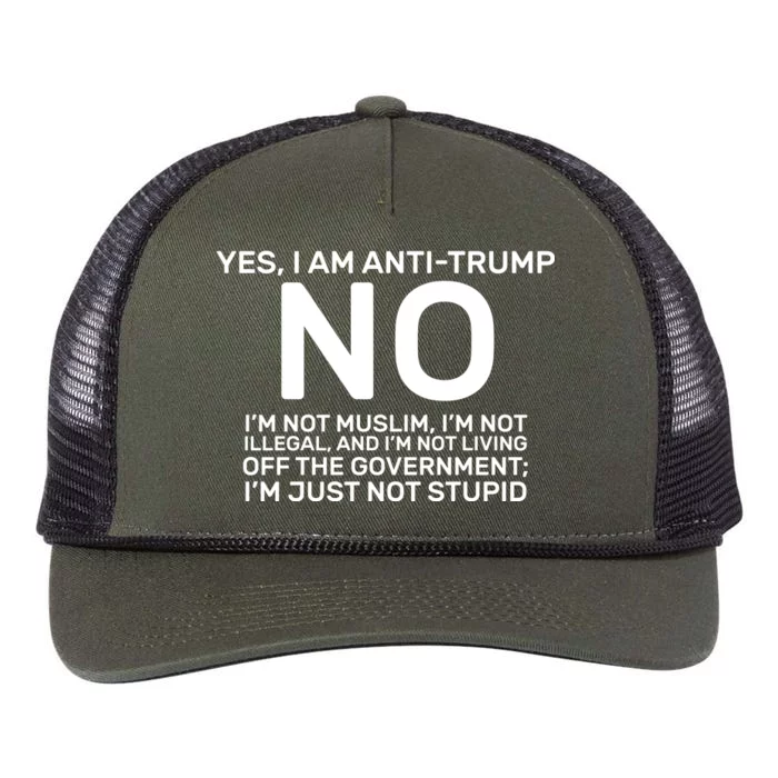 Yes I Am Anti Trump Retro Rope Trucker Hat Cap