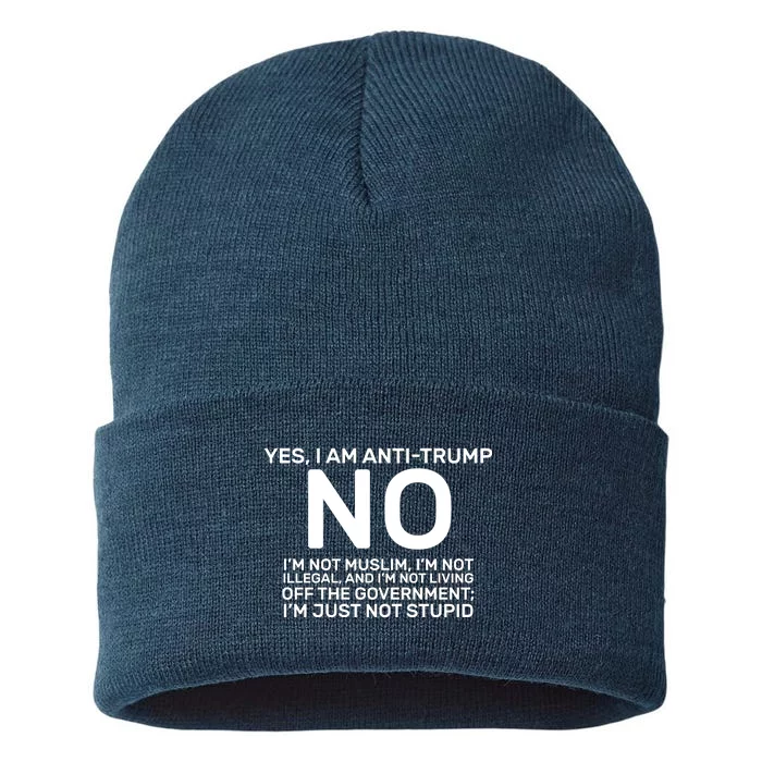 Yes I Am Anti Trump Sustainable Knit Beanie