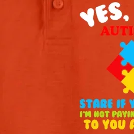 Yes, I Am Autistic Funny Autism Dry Zone Grid Performance Polo