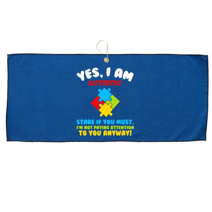 Yes, I Am Autistic Funny Autism Large Microfiber Waffle Golf Towel