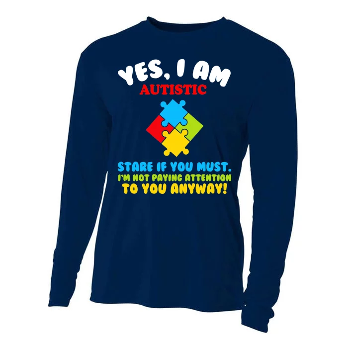 Yes, I Am Autistic Funny Autism Cooling Performance Long Sleeve Crew