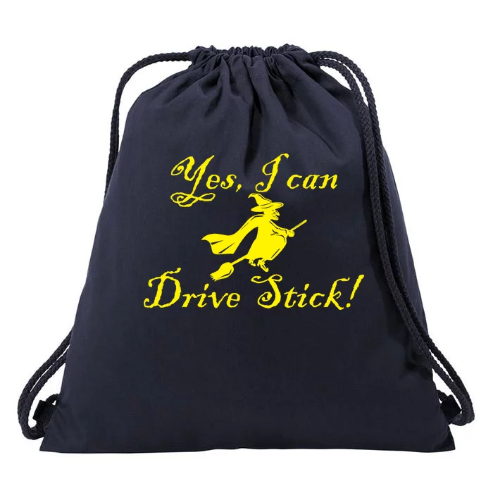 Yes I Can Drive Stick Funny Witch Drawstring Bag