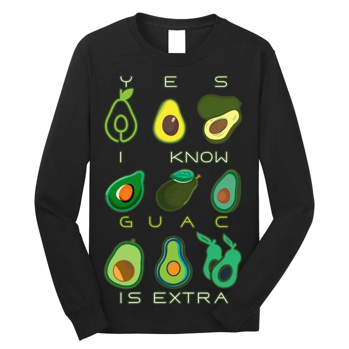 Yes I Know Guac Is Extra Long Sleeve Shirt