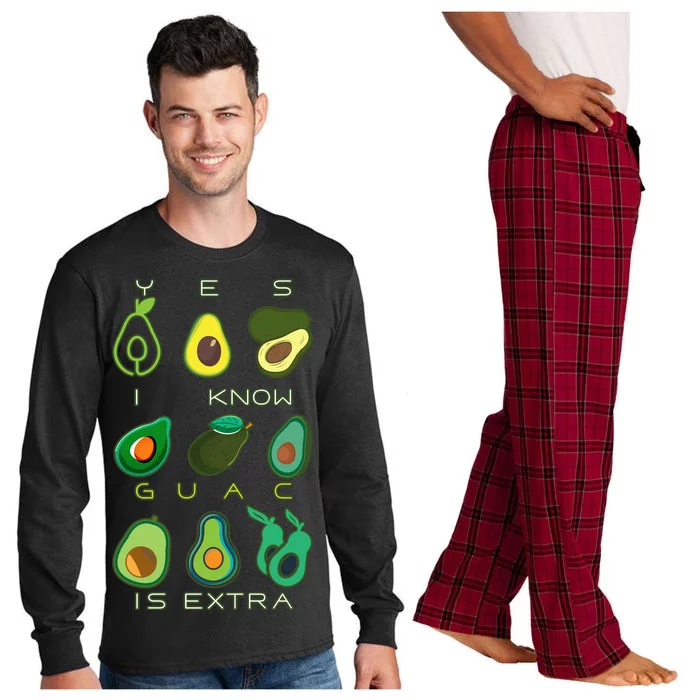 Yes I Know Guac Is Extra Long Sleeve Pajama Set