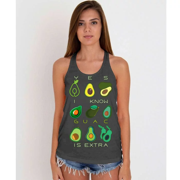 Yes I Know Guac Is Extra Women's Knotted Racerback Tank