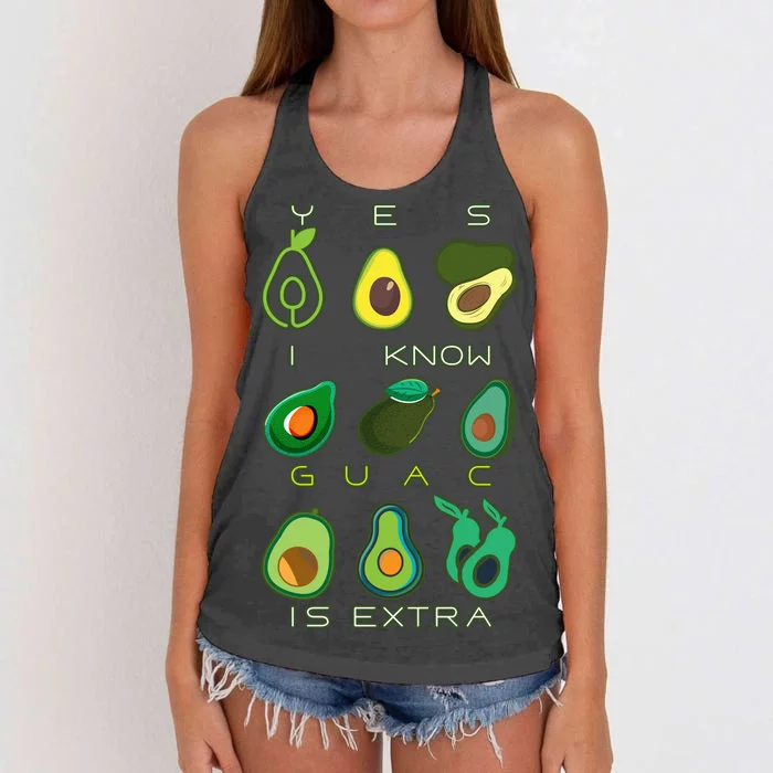 Yes I Know Guac Is Extra Women's Knotted Racerback Tank