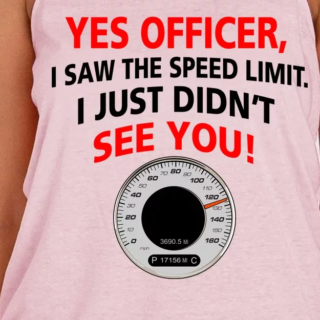 Yes I Seen The Speed Limit Officer Women's Knotted Racerback Tank