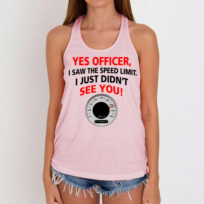 Yes I Seen The Speed Limit Officer Women's Knotted Racerback Tank