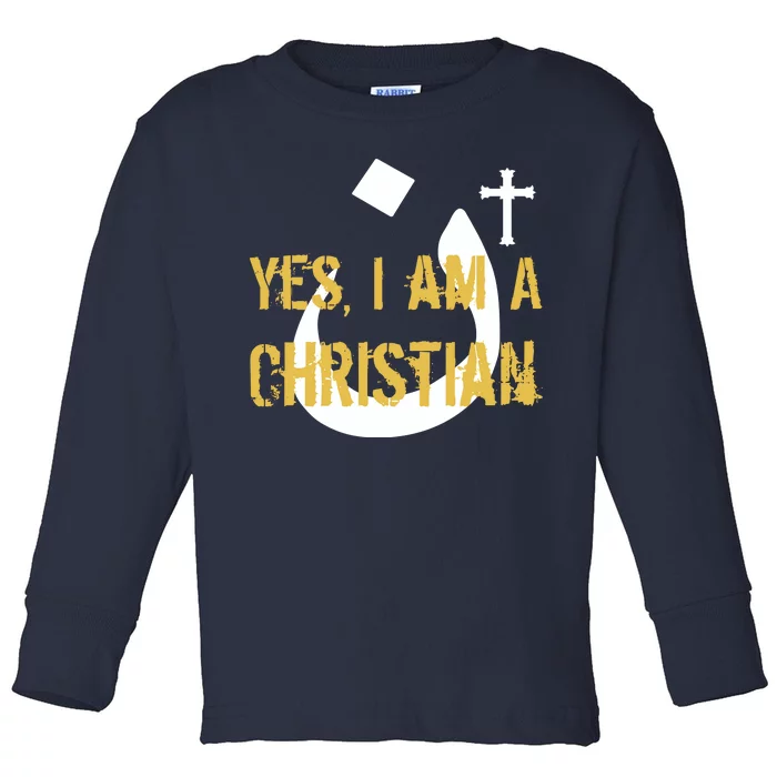 Yes I'm A Nasarani (Christian) Arabic Letter N Toddler Long Sleeve Shirt