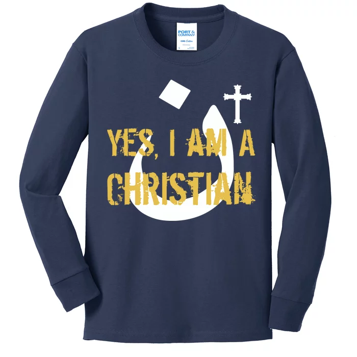 Yes I'm A Nasarani (Christian) Arabic Letter N Kids Long Sleeve Shirt