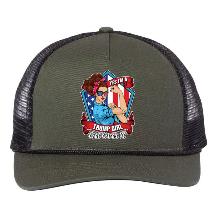 Yes I'm A Trump Girl Get Over It Pro Republican Retro Rope Trucker Hat Cap