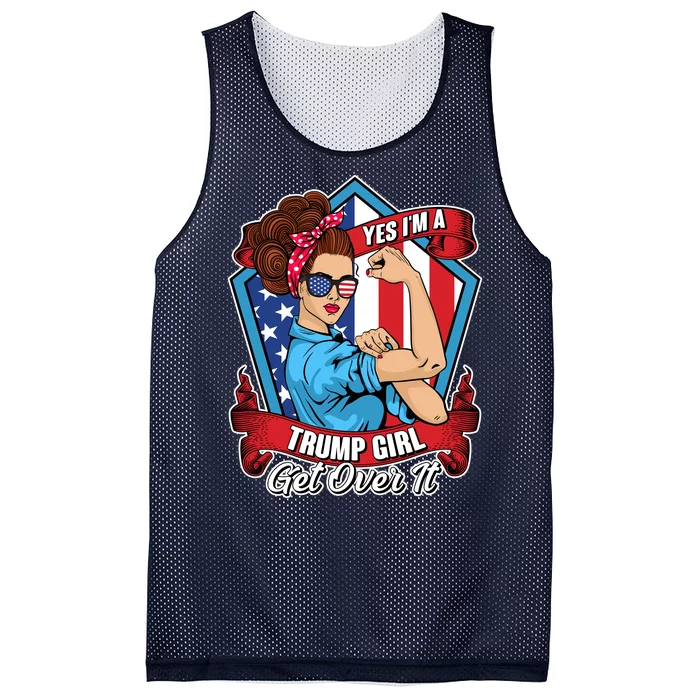 Yes I'm A Trump Girl Get Over It Pro Republican Mesh Reversible Basketball Jersey Tank