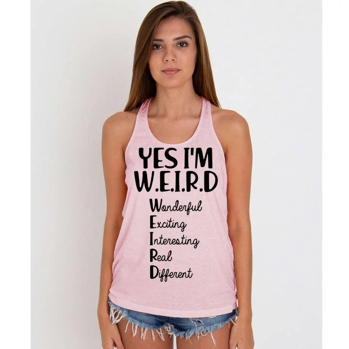 Yes I'm WEIRD Women's Knotted Racerback Tank