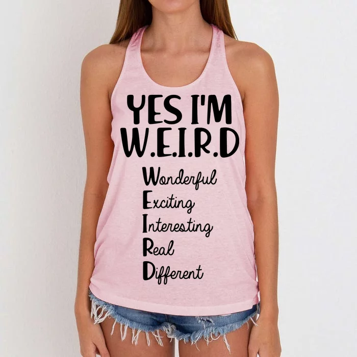 Yes I'm WEIRD Women's Knotted Racerback Tank