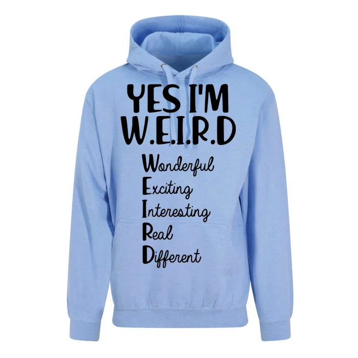 Yes I'm WEIRD Unisex Surf Hoodie