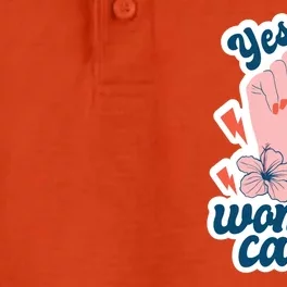 Yes Women Can Floral Dry Zone Grid Performance Polo