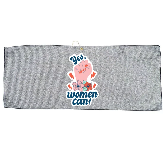 Yes Women Can Floral Large Microfiber Waffle Golf Towel