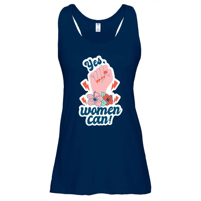 Yes Women Can Floral Ladies Essential Flowy Tank